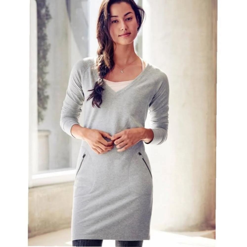 Athleta grey enchanted dress zipper pockets spring athleisure workout tennis